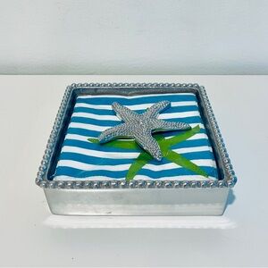 Mariposa Starfish Beaded Napkin Box Holder